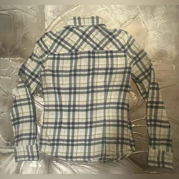 Aeropostale 2010 Green & Purple Y2K Western Long Sleeve Flannel Button Up Size S - Picture 3 of 16